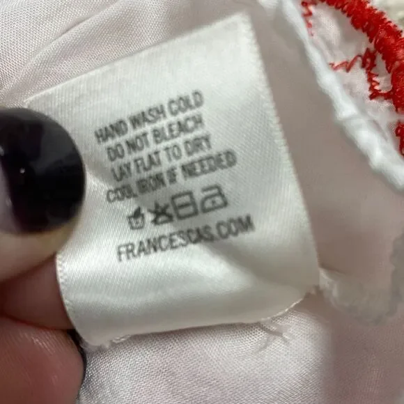 Miami Red & White Embroidered Peplum Top Size Small - Picture 7 of 7